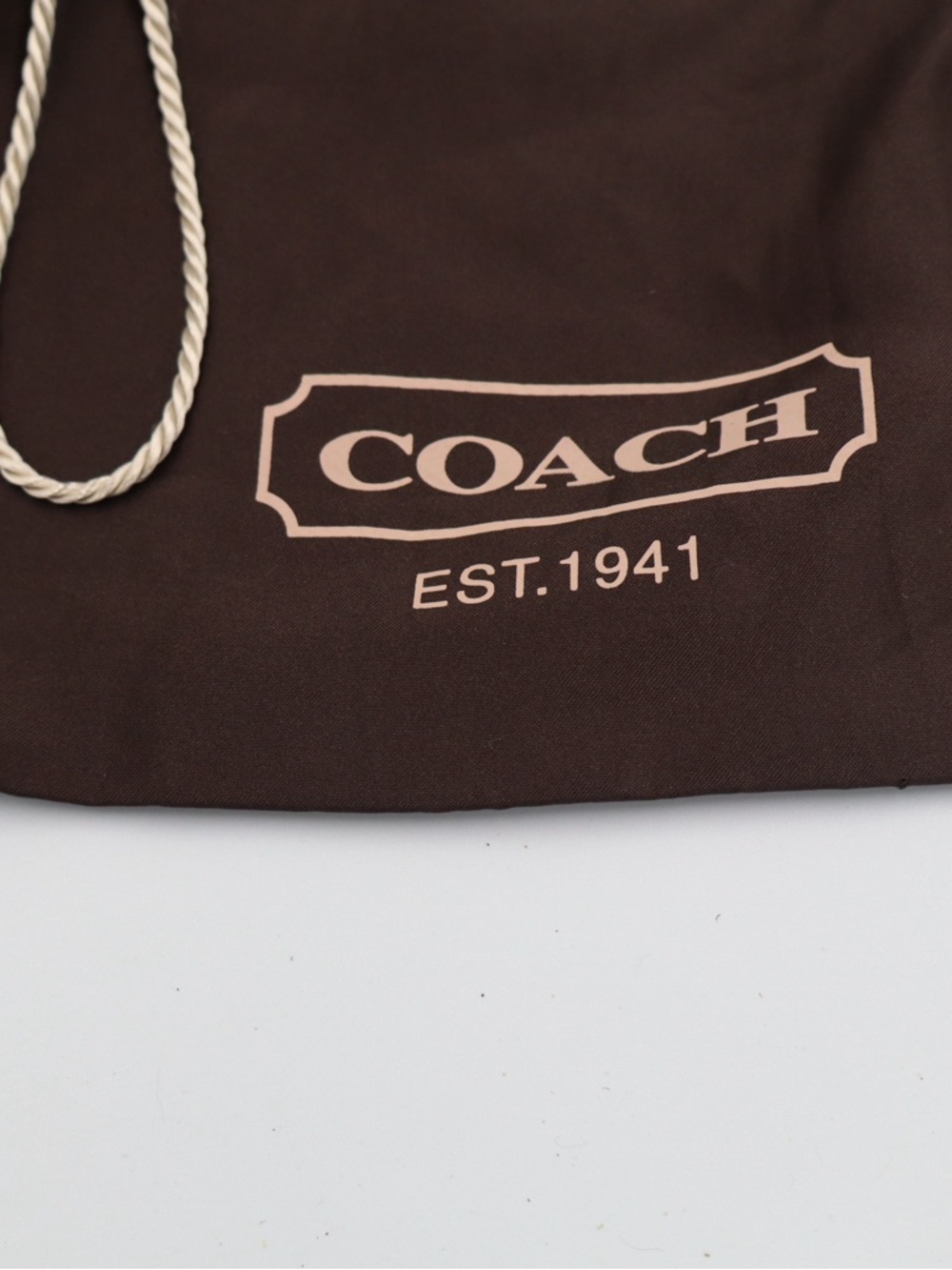 Coach Brown Dust Bag with Beige Logo